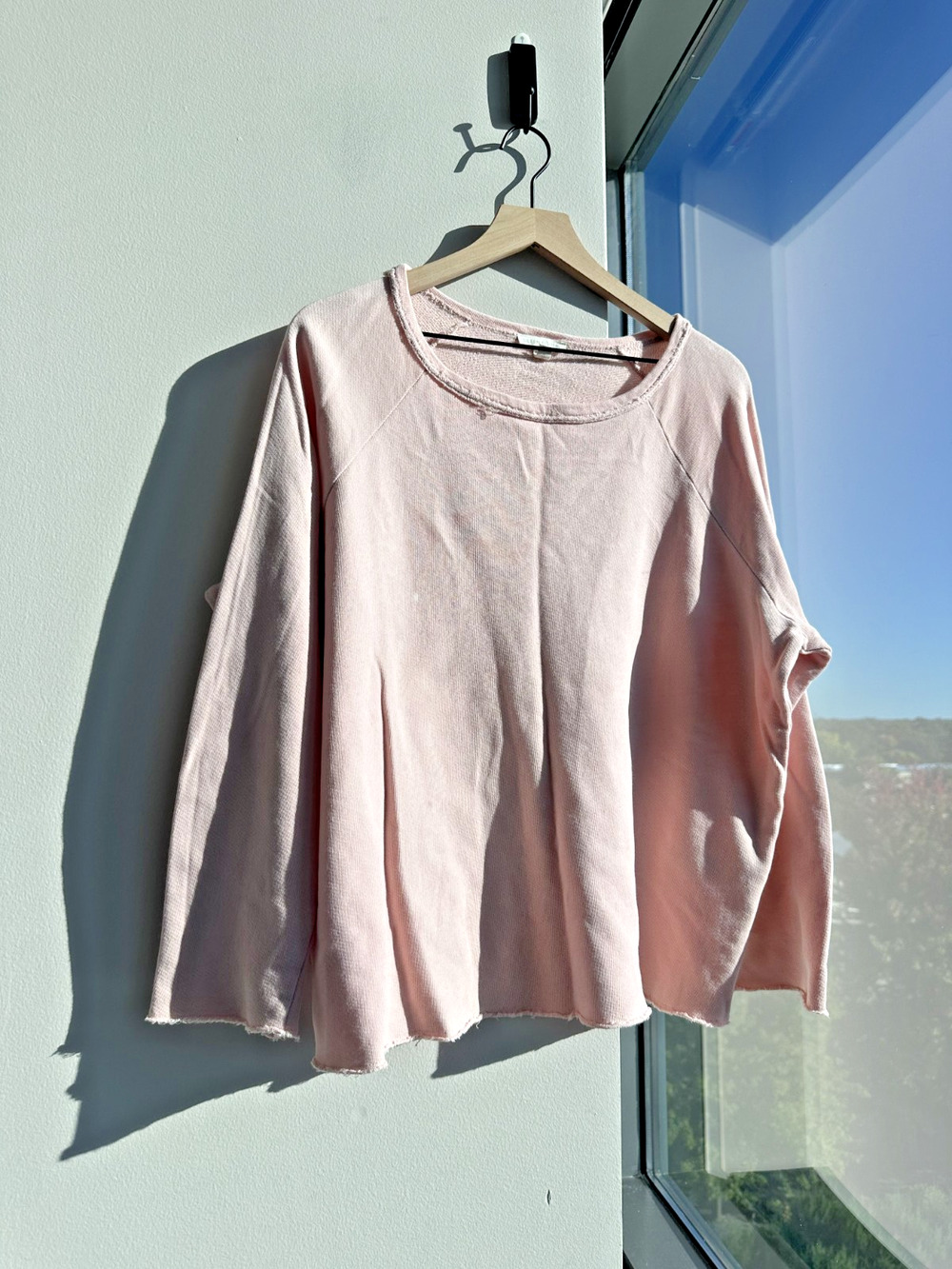 Eileen Fisher Organic Cotton French Terry Box-Top Cozy Sweatshirt Sz L